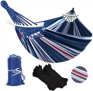 Duży wiszący hamak do ogrodu dwuosobowy XXXL etui Niebieski - Hamaki - miniaturka - grafika 1