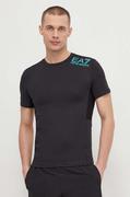 Koszulki męskie - EA7 Emporio Armani t-shirt Training męski kolor czarny z nadrukiem - miniaturka - grafika 1
