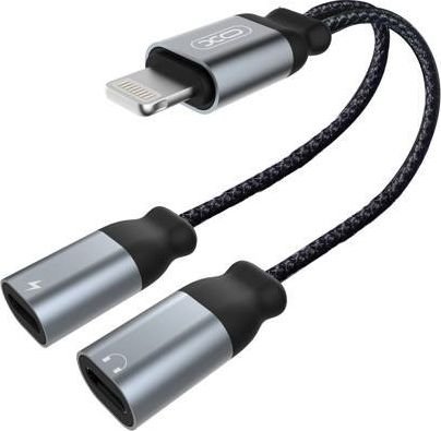Adapter USB XO NBR160A Lightning - Lightning x2 Srebrny