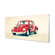 Dekoracje domu - Szkło lacobel Czerwone auto w kwiatki 120x60 cm - miniaturka - grafika 1