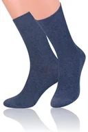 Skarpetki męskie - SKARPETY STEVEN 018 BEZUCISKOWE MĘSKIE (kolor melange - jeans, rozmiar 43-46) - miniaturka - grafika 1