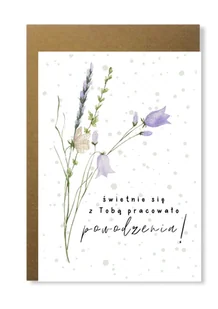 Kartka Powodzenia Zmiana Pracy Elegancka Kwiaty - Kartki okolicznościowe i zaproszenia - miniaturka - grafika 1