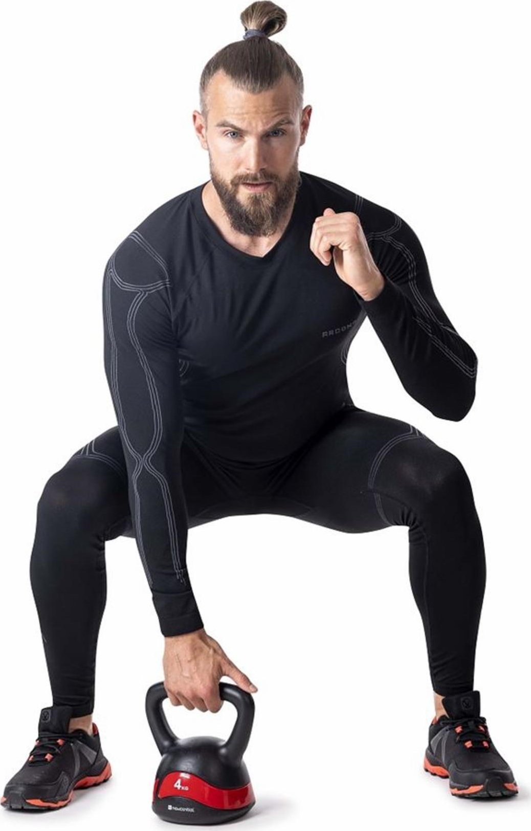 Ardon ARDON LYTANIX - Męska koszulka funkcyjna dł. rękaw 62% poliester, 36% nylon, 2% spandex, 200 g/m2 - czarny zielony H6170 2XL