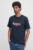 Koszulki męskie - Pepe Jeans t-shirt ARSHAM męski kolor granatowy z nadrukiem PM509713 - miniaturka - grafika 1