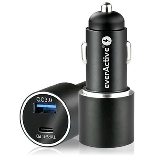 EverActive Ładowarka samochodowa CC-20Q z gniazdem USB QC3.0 oraz USB-C PD 36W - Ładowarki samochodowe - miniaturka - grafika 1