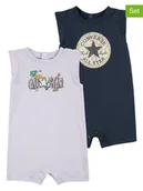 Pajacyki dla niemowląt - Converse Rampersy (2 szt.) w kolorze szaro-granatowym - miniaturka - grafika 1