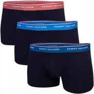 Majtki męskie - TOMMY HILFIGER BOKSERKI MĘSKIE 3P WB TRUNK GRANATOWE r.M - miniaturka - grafika 1