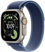 Smartwatch - Apple Watch Ultra 3 GPS + Cellular 49mm Tytan naturalny pasek Trail S/M Niebieski - miniaturka - grafika 1