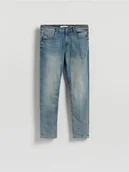 Spodnie męskie - Reserved - Jeansy slim z efektem sprania - indigo jeans - miniaturka - grafika 1
