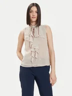 Bluzki damskie - Rinascimento Bluzka CFC0118527003 Beżowy Regular Fit - miniaturka - grafika 1