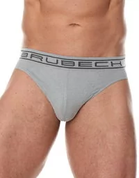 Bezszwowe slipy męskie Brubeck Comfort Cotton BE00290 szary - Majtki męskie - miniaturka - grafika 1