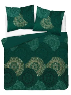 Pościel satynowa 180x200 zielona butelkowa złota geometria Home Satin - Pościel Pościel satynowa 180x200 zielona butelkowa złota geometria Home Satin - Pościel - miniaturka - grafika 1