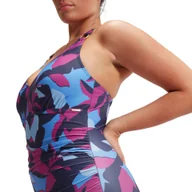 Stroje kąpielowe - Strój kąpielowy jednoczęściowy damski Speedo Shaping Vneck - miniaturka - grafika 1