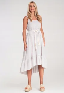 Letnia sukienka w paski Sukienka na ramiączkach Beżowa M1213 r. UNI - Sukienki Letnia sukienka w paski Sukienka na ramiączkach Beżowa M1213 r. UNI - Sukienki - miniaturka - grafika 1