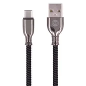 Kable USB - Forever Kabel Usb typ-C Tornado czarny 1m 3A - miniaturka - grafika 1