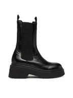 Botki damskie - Tommy Jeans Sztyblety Tjw Chunky Shiny EN0EN02888 Czarny - miniaturka - grafika 1