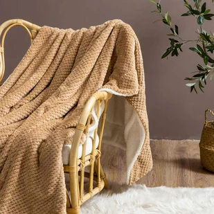 Koc 150 x 200 Mikrofibra Baranek Sherpa Beżowy - Koce Koc 150 x 200 Mikrofibra Baranek Sherpa Beżowy - Koce - miniaturka - grafika 4