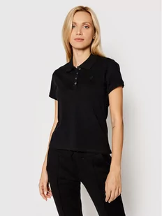 Guess Polo Logo Pique W1YP38 RAQS0 Czarny Slim Fit - Koszulki sportowe damskie - miniaturka - grafika 1