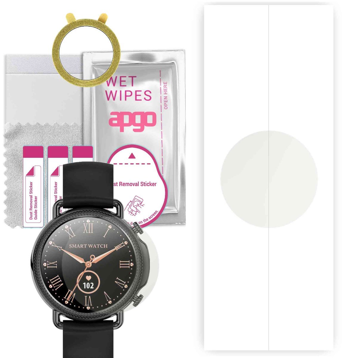 1x Folia hydrożelowa MATOWA do Rubicon RNBE74 - apgo Smartwatch Hydrogel MATTE Protection Ochrona na ekran smartwatcha