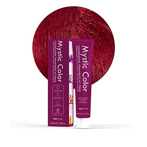 Mystic Color - Ciemny blond intensywny czerwony kolor 6,66 - Farba do włosów - Profesjonalna koloryzacja kremowa długotrwała - z hydrolizowaną keratyną, olejem arganowym i nagietkiem - 100 ml