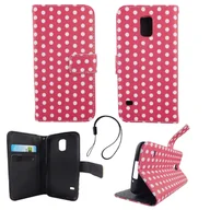 Etui i futerały do telefonów - Etui na telefon komórkowy Samsung Galaxy S5 / S5 Neo Polka Dot Pink White - miniaturka - grafika 1