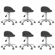 Krzesła - vidaXL Obrotowe krzesła stołowe 6 szt. szare obite sztuczną skórą 3086256 - miniaturka - grafika 1