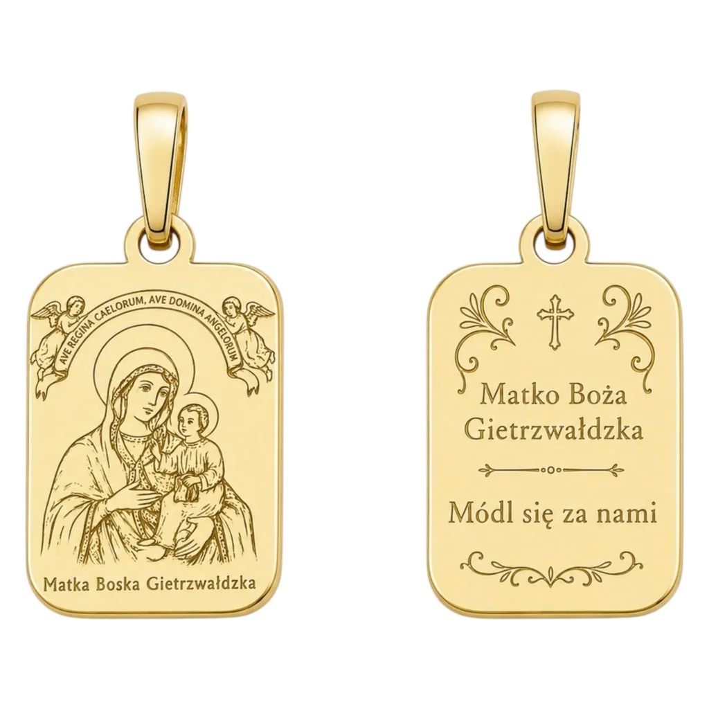 Medalik srebrny Ag 925 pozłacany M.B. Gietrzwałdzka MDC141G