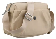 Torebki damskie - Torebka damska listonoszka PETERSON mała na ramię kieszonki na suwak beżowa - miniaturka - grafika 1