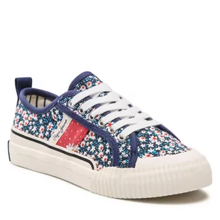 Pepe jeans Tenisówki Ottis Flower Girl PGS30541 Navy 595 - Trampki damskie - miniaturka - grafika 1