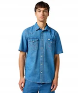 Koszule męskie - Koszula Wrangler SS WESTERN SHIRT 112362743 Mid Wash XXL - miniaturka - grafika 1