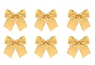 Bombki - Kokardy kokardki na choinkę dekoracyjne złote komplet 6 sztuk DUŻE - miniaturka - grafika 1