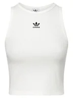 Bluzki damskie - adidas Originals Top damski Kobiety Bawełna biały jednolity, S - miniaturka - grafika 1