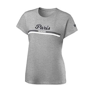 Wilson T-shirt męski PARIS 2021 TECH T-SHIRT szary szary (Heather Grey) / niebieski (morski) / biały XL - Koszulki męskie - miniaturka - grafika 1