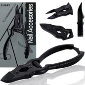 Akcesoria do paznokci - Cążki cęgi do grubych wrastających paznokci skórek obcinaczki nożyczki manicure gabinet SPA czarne - miniaturka - grafika 1