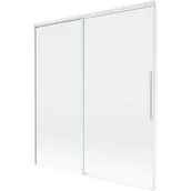 Parawany nawannowe - Mexen Rox parawan nawannowy 2-skrzydłowy rozsuwany 150 x 150 cm, transparent, biały - 8C9-150-001-20-00 - miniaturka - grafika 1
