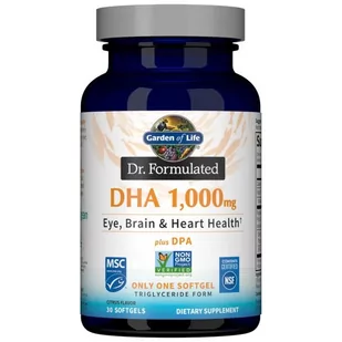 Garden of Life, Dr. Formulated DHA 1000 mg - Eye, Brain& Heart Health, Suplement diety, 30 kaps. - Witaminy i minerały - miniaturka - grafika 1