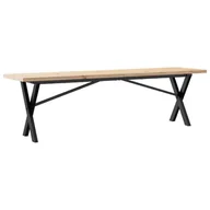 Ławy i stoliki kawowe - vidaXL Stolik kawowy X-frame 160x40x45,5 cm lite drewno sosnowe żeliwo - miniaturka - grafika 1