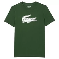 Koszulki męskie - Lacoste Męska koszulka z długim rękawem Th2042, sportowa, zielona/biała, S, zielony i biały, S - miniaturka - grafika 1