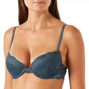 Emporio Armani Damski biustonosz z koronką, push up, Obsidian, 75A - Biustonosze - miniaturka - grafika 1