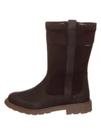 Kozaki damskie - Clarks Skórzane kozaki w kolorze ciemnobrązowym - miniaturka - grafika 1