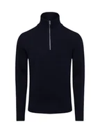Swetry męskie - Jack & Jones Męski sweter z dzianiny Mężczyźni niebieski jednolity, S - miniaturka - grafika 1