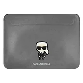 Torby na laptopy - Karl Lagerfeld Karl Lagerfeld Sleeve KLCS16PISFG 16" srebrny/silver Saffiano Ikonik Karl KF000901-0 - miniaturka - grafika 1