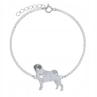Bransoletki - Bransoletka Srebrna z psem Mops 925 Biżuteria na Prezent Kobieta GRAWER - miniaturka - grafika 1