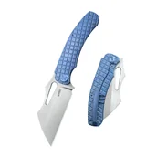 Noże - Nóż składany Kubey Sylow Blue Titanium, Stonewashed 14C28N by James Lowe (KU260B) - miniaturka - grafika 1