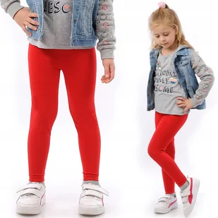 Legginsy dziecięce długie bawełniane klasyczne Czerwone 146 - Legginsy - miniaturka - grafika 1