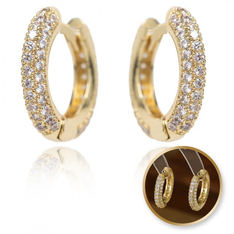 Kolczyki Koła Ze Stali Szlachetnej Platerowane 14K Złotem Kst3344