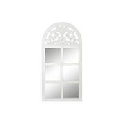 Lustra - Emaga Lustro ścienne DKD Home Decor Szkło Okna Biały Drewno MDF (81 x 2,5 x 162,5 cm) - miniaturka - grafika 1