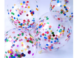 Balony przezroczyste z kolorowym konfetti - 30 cm - 100 szt. - Balony i akcesoria - miniaturka - grafika 1