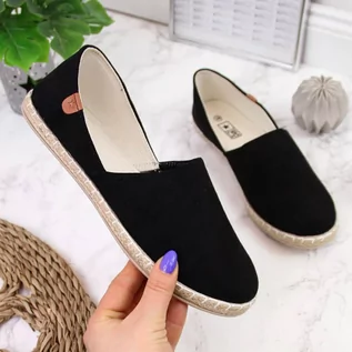 Slip on damskie - Espadryle slip on z wycięciami NEWS W EVE270A (kolor Czarny, rozmiar 36) - grafika 1