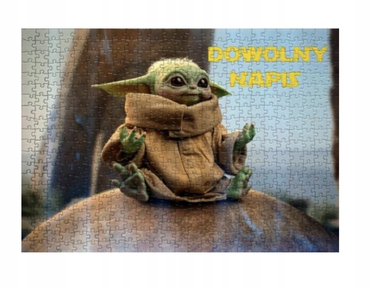 PUZZLE STAR WARS BABY YODA A3 252 el z Nadrukiem + IMIĘ Pudełko #44